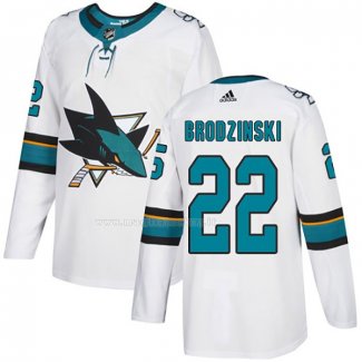 Maglia Hockey San Jose Sharks Jonny Brodzinski Road Autentico Bianco
