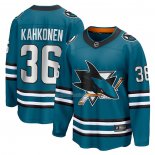 Maglia Hockey San Jose Sharks Kaapo Kahkonen Home Breakaway Verde