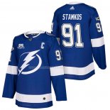 Maglia Hockey Tampa Bay Lightning Steven Stamkos Autentico Home 2018 Blu