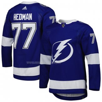 Maglia Hockey Tampa Bay Lightning Victor Hedman Home Autentico Blu