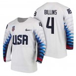 Maglia Hockey USA Chad Billins 2018 Olympic Bianco