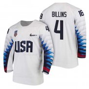 Maglia Hockey USA Chad Billins 2018 Olympic Bianco