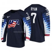 Maglia Hockey USA Derek Ryan 2018 Iihf World Championship Giocatore Nero