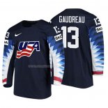 Maglia Hockey USA Johnny Gaudreau 2018 Iihf World Championship Giocatore Nero