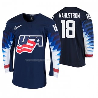 Maglia Hockey USA Oliver Wahlstrom 2020 Iihf World Junior Championship Nero