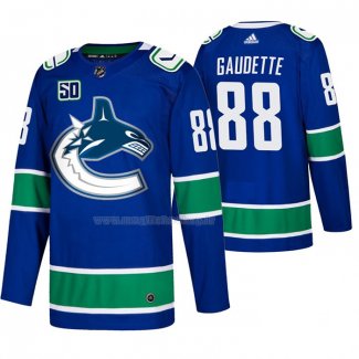 Maglia Hockey Vancouver Canucks Adam Gaudette 2019-20 Home Autentico Blu