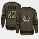 Maglia Hockey Vancouver Canucks Daniel Sedin 2018 Salute To Service Verde Militare