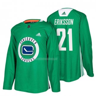 Maglia Hockey Vancouver Canucks Loui Eriksson New Season Practice Verde