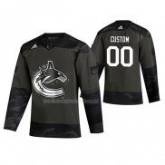 Maglia Hockey Vancouver Canucks Personalizzate 2019 Veterans Day Camuffamento
