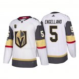 Maglia Hockey Vegas Golden Knights Deryk Engelland Away 2018 Autentico Giocatore Bianco