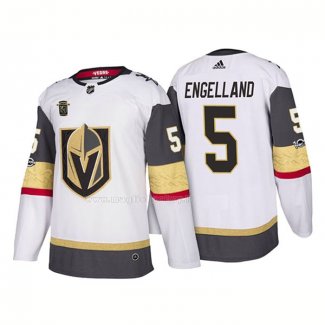Maglia Hockey Vegas Golden Knights Deryk Engelland Away 2018 Autentico Giocatore Bianco