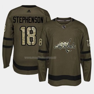 Maglia Hockey Washington Capitals Chandler Stephenson 2018 Salute To Service Verde Militare