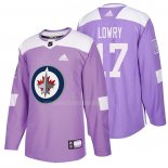Maglia Hockey Winnipeg Jets Adam Lowry 2018 Fights Cancer Viola