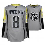 Maglia Hockey 2018 All Star Washington Capitals Alex Ovechkin Metro Division Autentico Gris