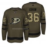 Maglia Hockey Anaheim Ducks John Gibson Salute To Service Verde Militare