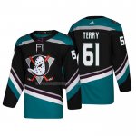 Maglia Hockey Anaheim Ducks Troy Terry Alternato 25th Anniversario Autentico Nero