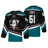 Maglia Hockey Anaheim Ducks Troy Terry Alternato 25th Anniversario Autentico Nero
