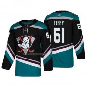 Maglia Hockey Anaheim Ducks Troy Terry Alternato 25th Anniversario Autentico Nero