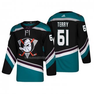 Maglia Hockey Anaheim Ducks Troy Terry Alternato 25th Anniversario Autentico Nero