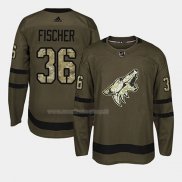 Maglia Hockey Arizona Coyotes Christian Fischer 2018 Salute To Service Verde Militare