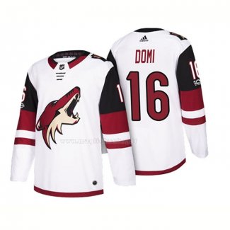 Maglia Hockey Arizona Coyotes Max Domi 2018 Season Centennial Patch Team Road Bianco