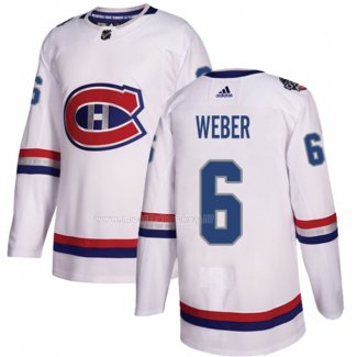 Maglia Hockey Bambino Montreal Canadiens Shea Weber Autentico 2017 100 Classic Bianco