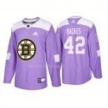 Maglia Hockey Boston Bruins David Backes Autentico 2018 Fights Cancer Viola