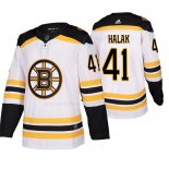 Maglia Hockey Boston Bruins Halak Away Bianco