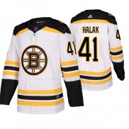Maglia Hockey Boston Bruins Halak Away Bianco