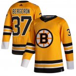 Maglia Hockey Boston Bruins Patrice Bergeron Reverse Throwback Autentico 2020-21 Giallo
