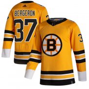 Maglia Hockey Boston Bruins Patrice Bergeron Reverse Throwback Autentico 2020-21 Giallo
