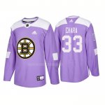 Maglia Hockey Boston Bruins Zdeno Chara Autentico 2018 Fights Cancer Viola