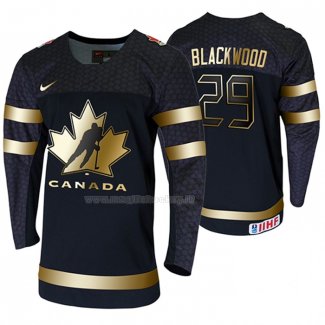 Maglia Hockey Canada Mackenzie Nerowood 2020 Iihf World Junior Championship Golden Edition Limited Nero