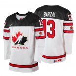 Maglia Hockey Canada Mathew Barzal 2018 Iihf World Championship Giocatore Bianco