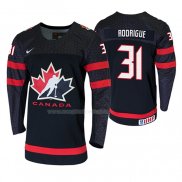 Maglia Hockey Canada Olivier Rodrigue 2020 Iihf World Junior Championship Nero