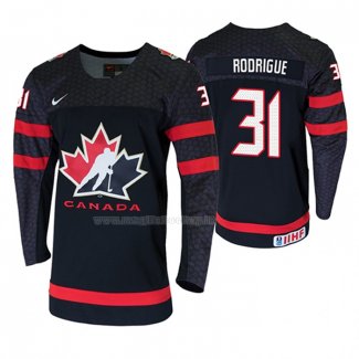 Maglia Hockey Canada Olivier Rodrigue 2020 Iihf World Junior Championship Nero