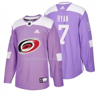 Maglia Hockey Carolina Hurricanes Derek Ryan 2018 Fights Cancer Viola