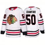 Maglia Hockey Chicago Blackhawks Corey Crawford Away 2018 Bianco