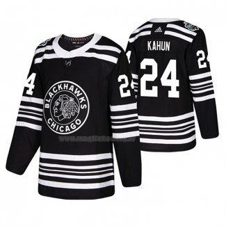 Maglia Hockey Chicago Blackhawks Dominik Kahun 2019 Winter Classic Nero