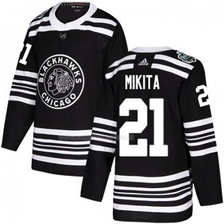 Maglia Hockey Chicago Blackhawks Stan Mikita Autentico 2019 Winter Classic Nero