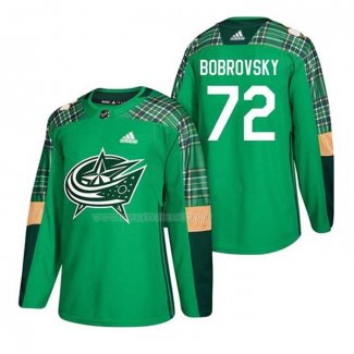 Maglia Hockey Columbus Blue Jackets Sergei Bobrovsky 2018 Dia de San Patricio Verde