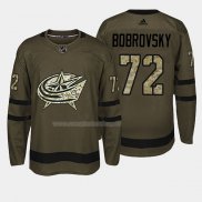 Maglia Hockey Columbus Blue Jackets Sergei Bobrovsky 2018 Salute To Service Verde Militare