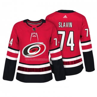 Maglia Hockey Donna Carolina Hurricanes Jaccob Slavin Autentico Giocatore Rosso