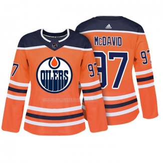 Maglia Hockey Donna Edmonton Oilers Connor Mcdavid Autentico Giocatore Arancione