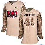 Maglia Hockey Donna Ottawa Senators Craig Anderson Autentico 2017 Veterans Day Camuffamento