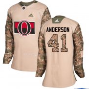 Maglia Hockey Donna Ottawa Senators Craig Anderson Autentico 2017 Veterans Day Camuffamento