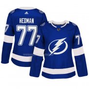 Maglia Hockey Donna Tampa Bay Lightning Victor Hedman Autentico Giocatore Blu