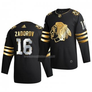 Maglia Hockey Golden Edition Chicago Blackhawks Nikita Zadorov Limited Autentico 2020-21 Nero