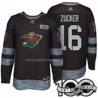 Maglia Hockey Minnesota Wild Jason Zucker 1917-2017 100th Anniversario Nero