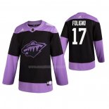 Maglia Hockey Minnesota Wild Marcus Foligno 2019 Fights Cancer Nero